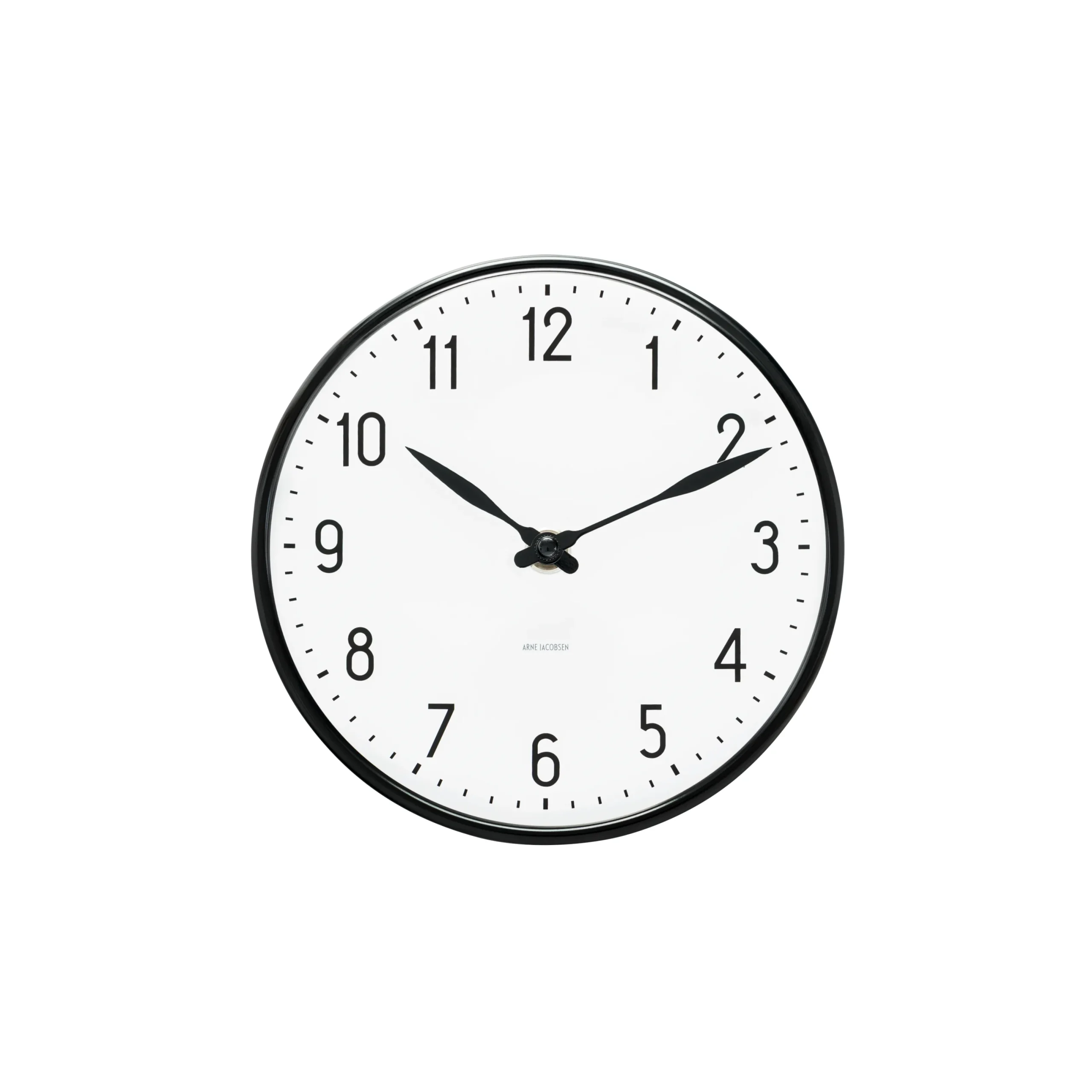 Arne Jacobsen Station Vægur Ø16 cm hvid/sort | Køb her