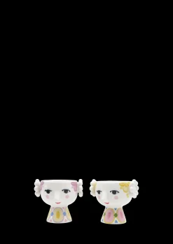 Bjørn Wiinblad Eva Fyrfadsstage Ø6.5 cm gul/lavendel 2 stk.