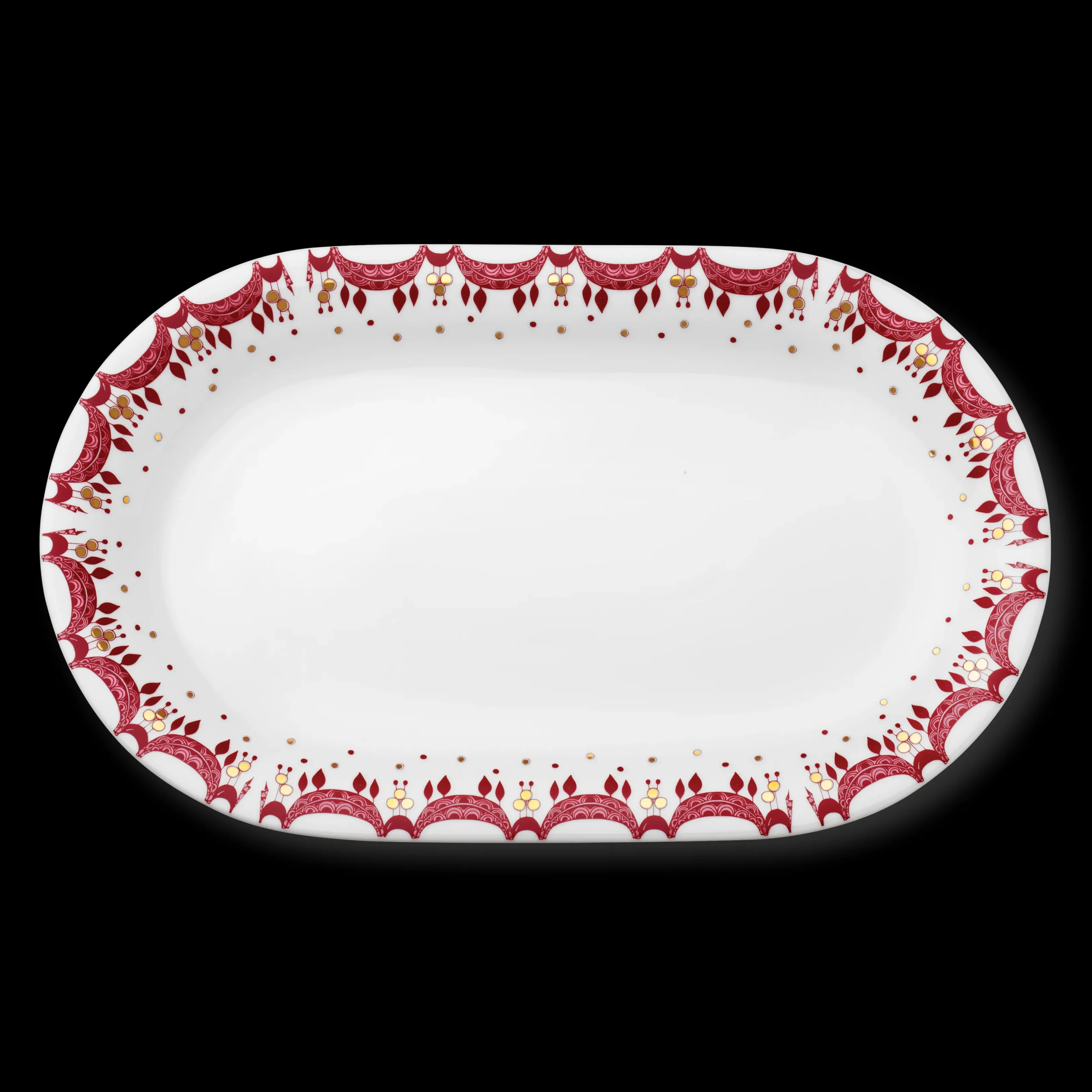 Bjørn Wiinblad Guirlande Serveringsfad 39x23.5 rød | Køb her