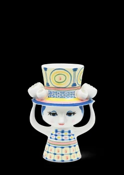 Bjørn Wiinblad Lady with hat Vase H20.5 cm blå | Køb nu