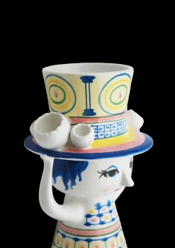 Bjørn Wiinblad Lady with hat Vase H20.5 cm blå | Køb nu