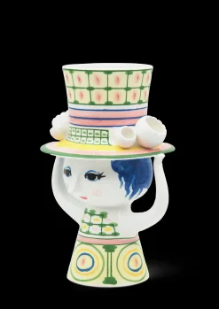 Bjørn Wiinblad Lady with hat Vase H24.5 cm grøn | Køb nu