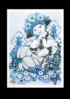 Bjørn Wiinblad Wiinblad Frøken Ella 50x70 cm multi