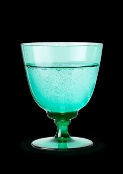 Holmegaard Flow Glas på fod 35 cl emerald green | Køb her