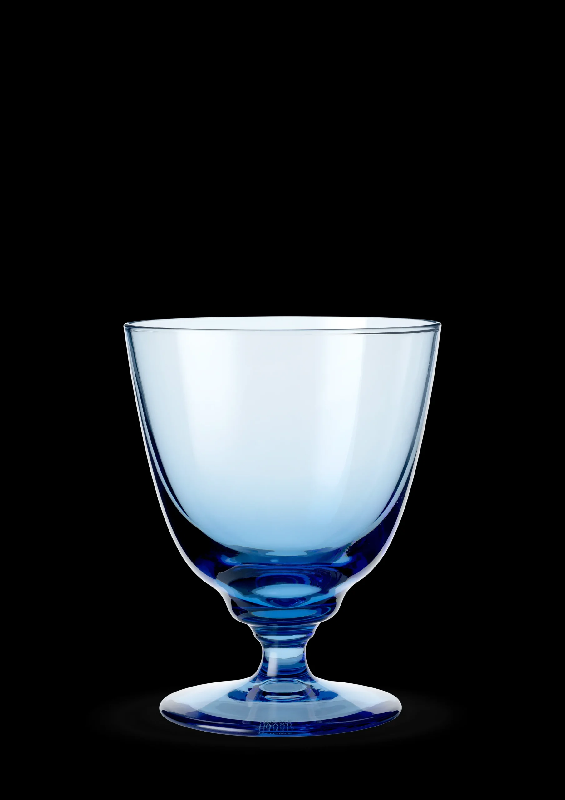 Holmegaard Glas på fod 35 cl i blå fra serien Flow | Køb her