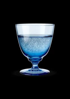 Holmegaard Glas på fod 35 cl i blå fra serien Flow | Køb her