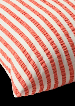 JUNA Bæk&Bølge Lines Pudebetræk 63x60 cm chili/birk DK