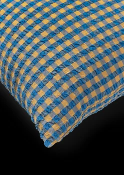 JUNA Bæk&Bølge Pudebetræk 70x50 cm blå/okker NO | Køb her