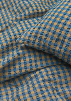 JUNA Bæk&Bølge Sengetøj 140x200 cm blå/okker DK | Køb her