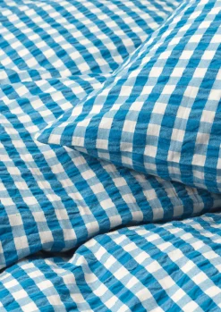 JUNA Bæk&Bølge Sengetøj 220x220 cm blå/birk SE | Køb her