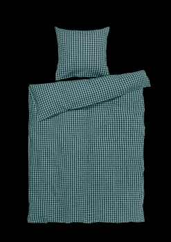 JUNA Bæk&Bølge Sengetøj 140x200 cm grøn/lys blå DK | Køb nu