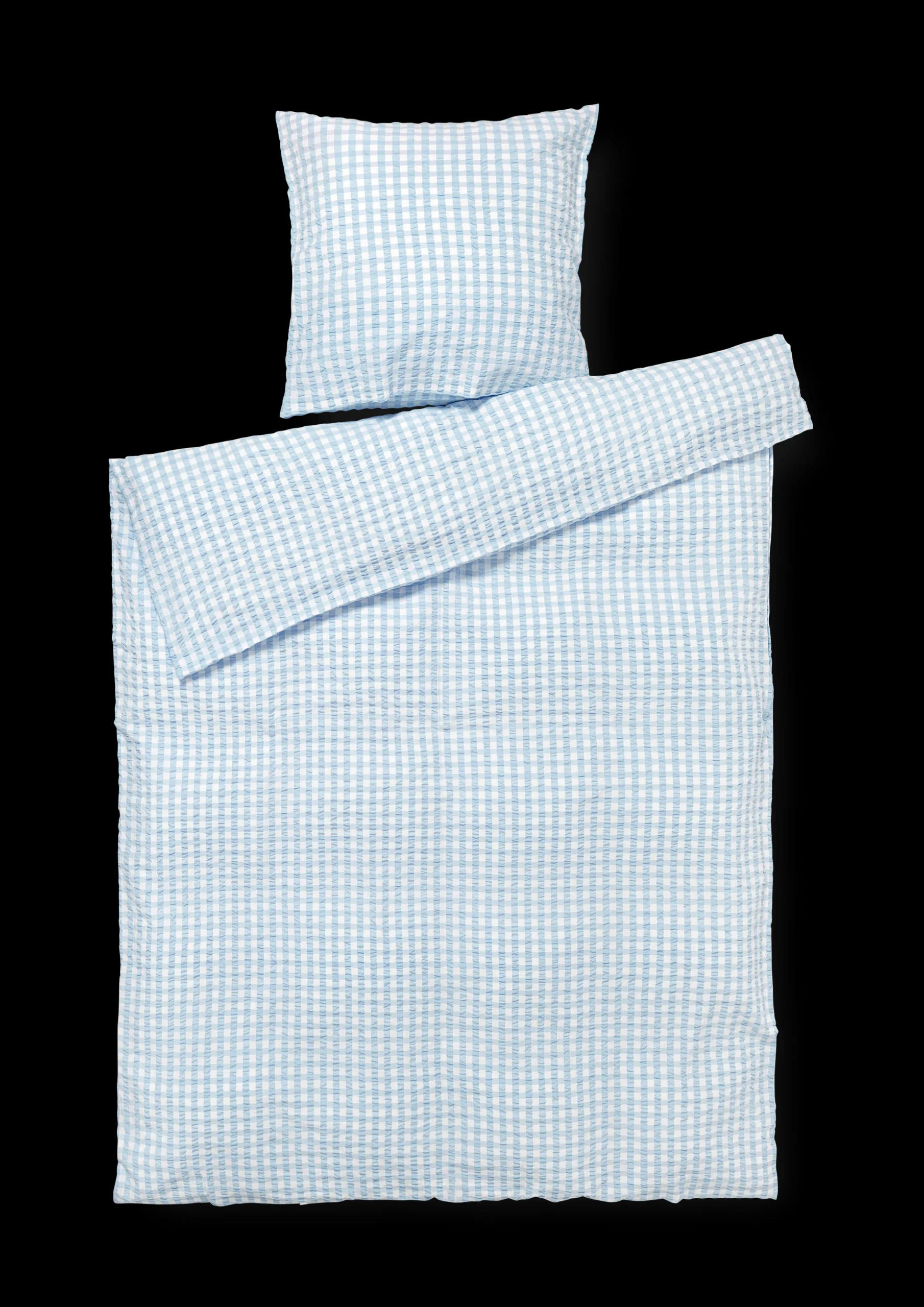 JUNA Bæk&Bølge Sengetøj 140x200 cm lys blå/hvid DK | Køb her