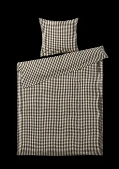 JUNA Bæk&Bølge Sengetøj 140x220 cm sort/sand DK | Køb her