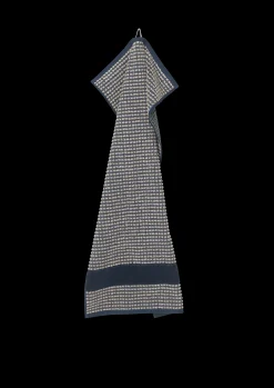 JUNA Check Håndklæde 50x100 cm mørk blå/sand | Køb her