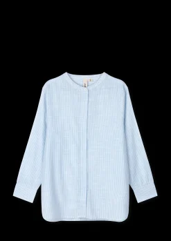 JUNA Monochrome Lines Ida shirt XS lys blå/hvid | Køb her