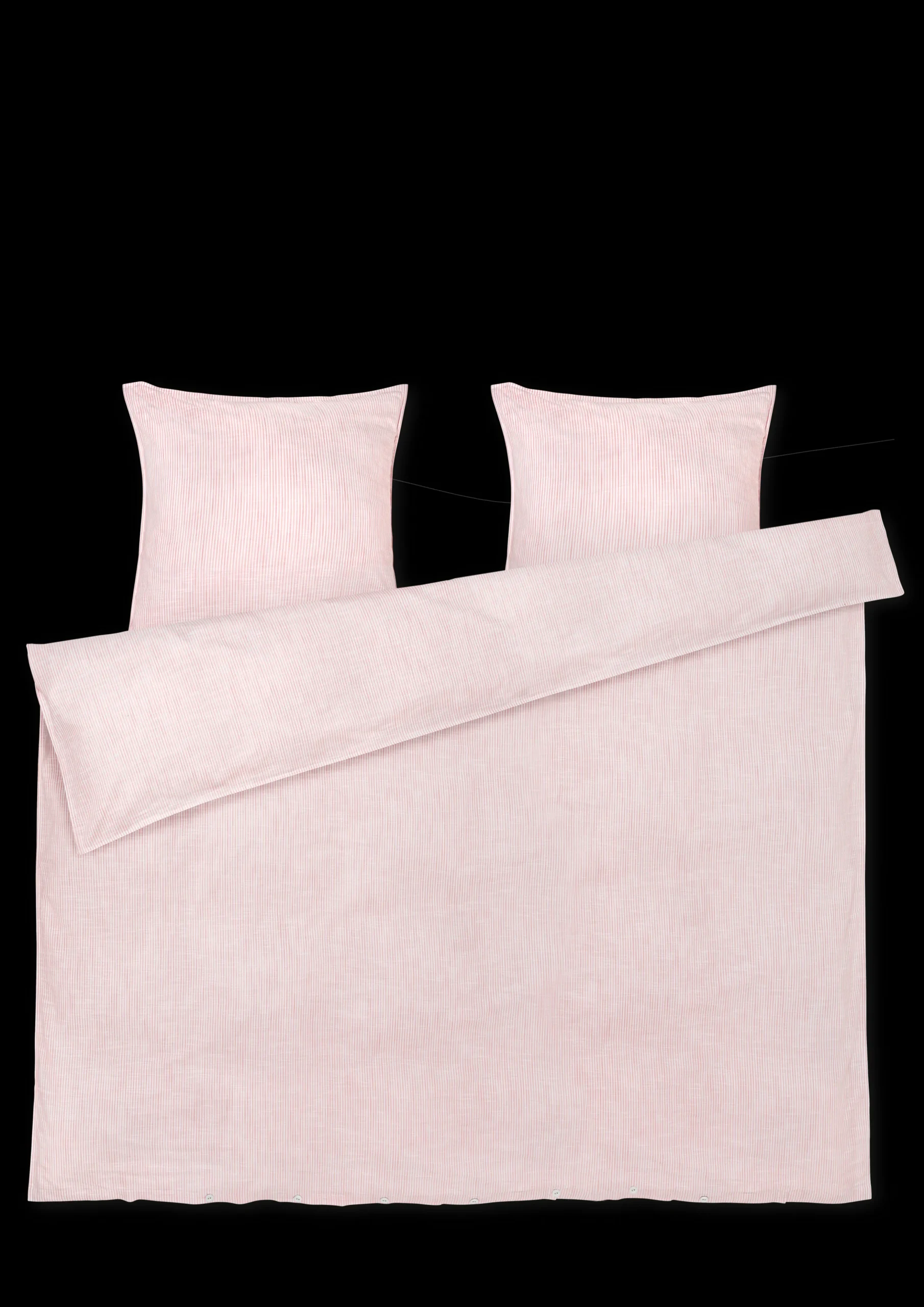 JUNA Monochrome Lines Sengetøj 220x220cm rosa/hvid | Køb her