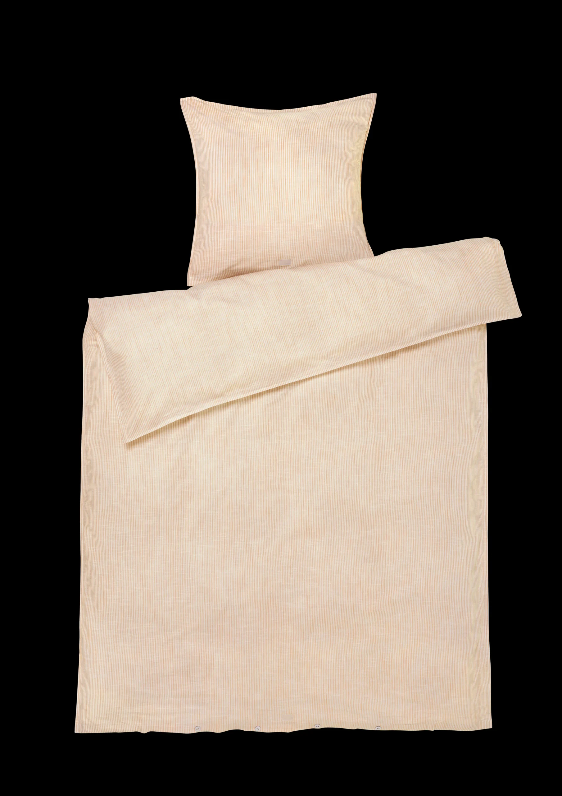 JUNA Monochrome Lines Sengetøj 140x220 cm okker/hvid