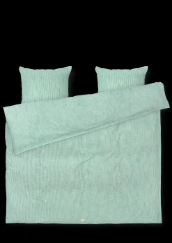 JUNA Monochrome Lines Sengetøj 220x220cm grøn/hvid | Køb her