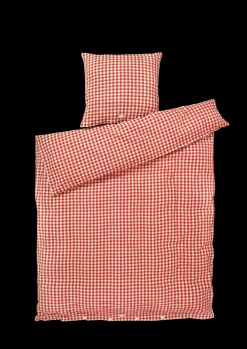 JUNA Sengetøj 150x210 cm i rød fra serien Bæk&Bølge