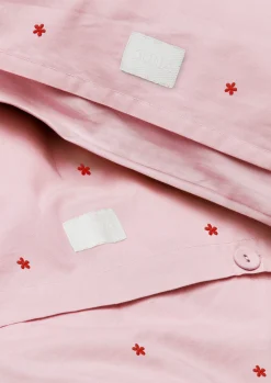 JUNA Sengetøj 220x220 cm i rosa fra serien Daisy | Køb her