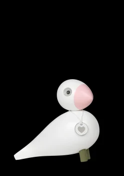 Kay Bojesen Sangfugl Love H15.5 cm hvid/rosa | Køb her