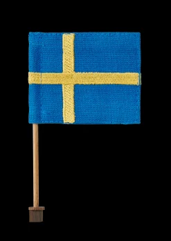 Kay Bojesen Tekstilflag til fødselsdagstog blå/gul | Køb her