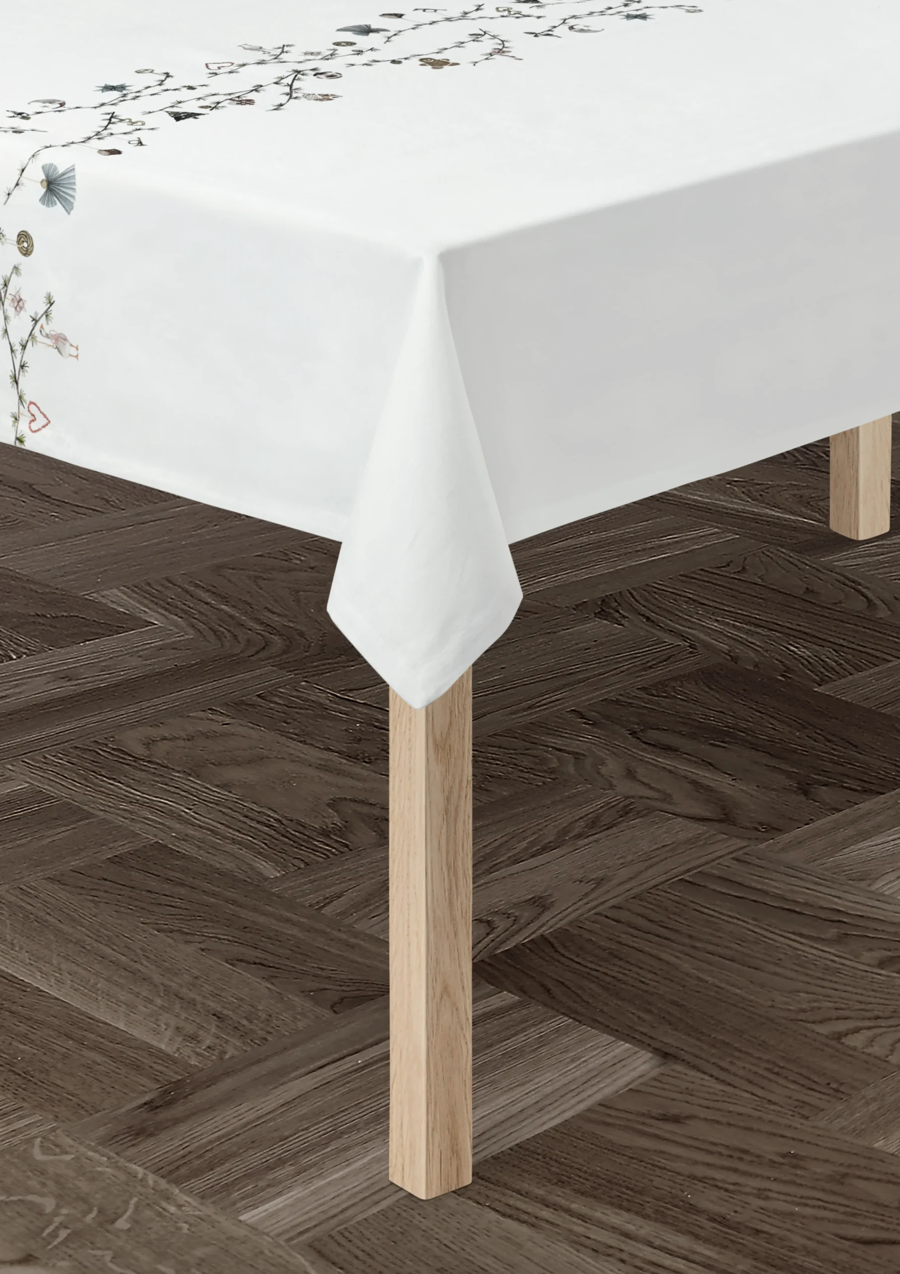 Kähler Hammershøi Christmas Dug 150x220 cm hvid m. deko