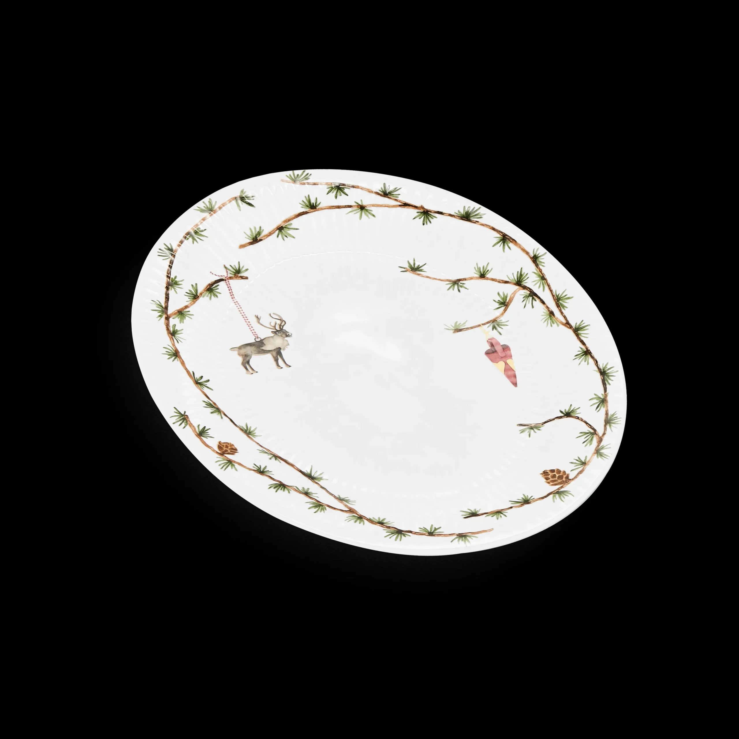Kähler Hammershøi Christmas Ovalt bordfad hvid m. deko