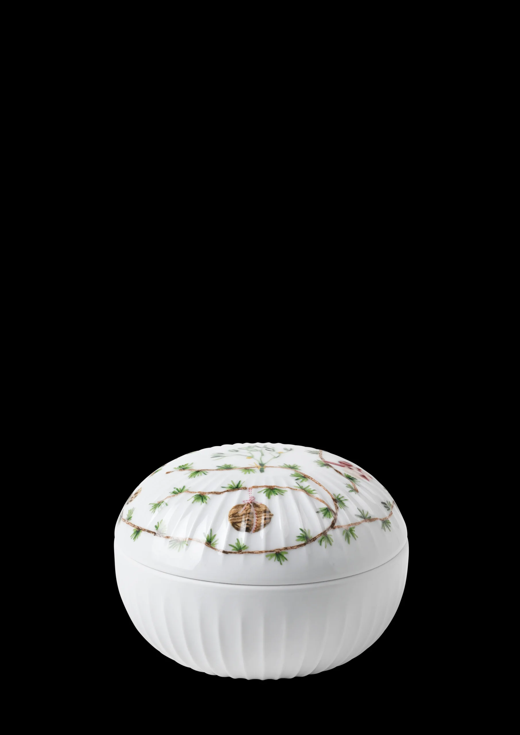 Kähler Hammershøi Christmas Bonbonniere Ø12 cm hvid m. deko