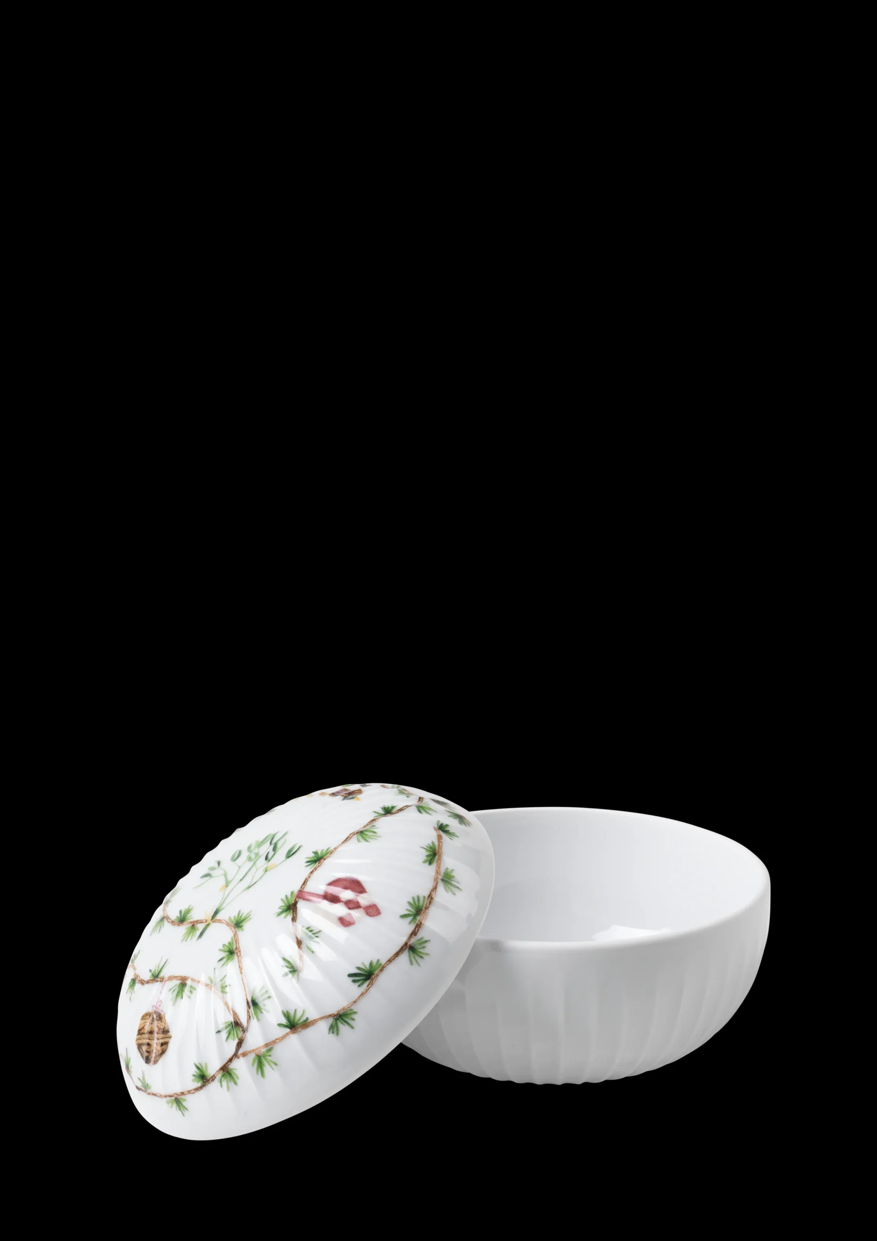 Kähler Hammershøi Christmas Bonbonniere Ø12 cm hvid m. deko