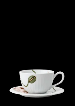 Kähler Hammershøi Poppy Tekop m. underkop hvid m. deko