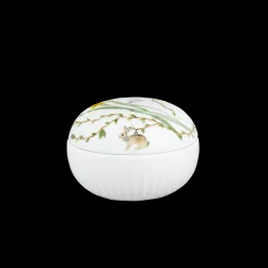 Kähler Hammershøi Spring Bonbonniere Ø12 cm hvid m. deko