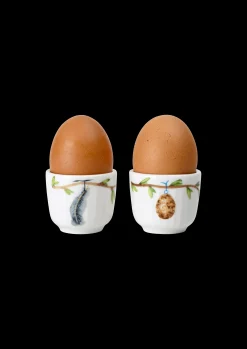 Kähler Hammershøi Spring Æggebæger Ø5 cm hvid m. deko 2 stk.