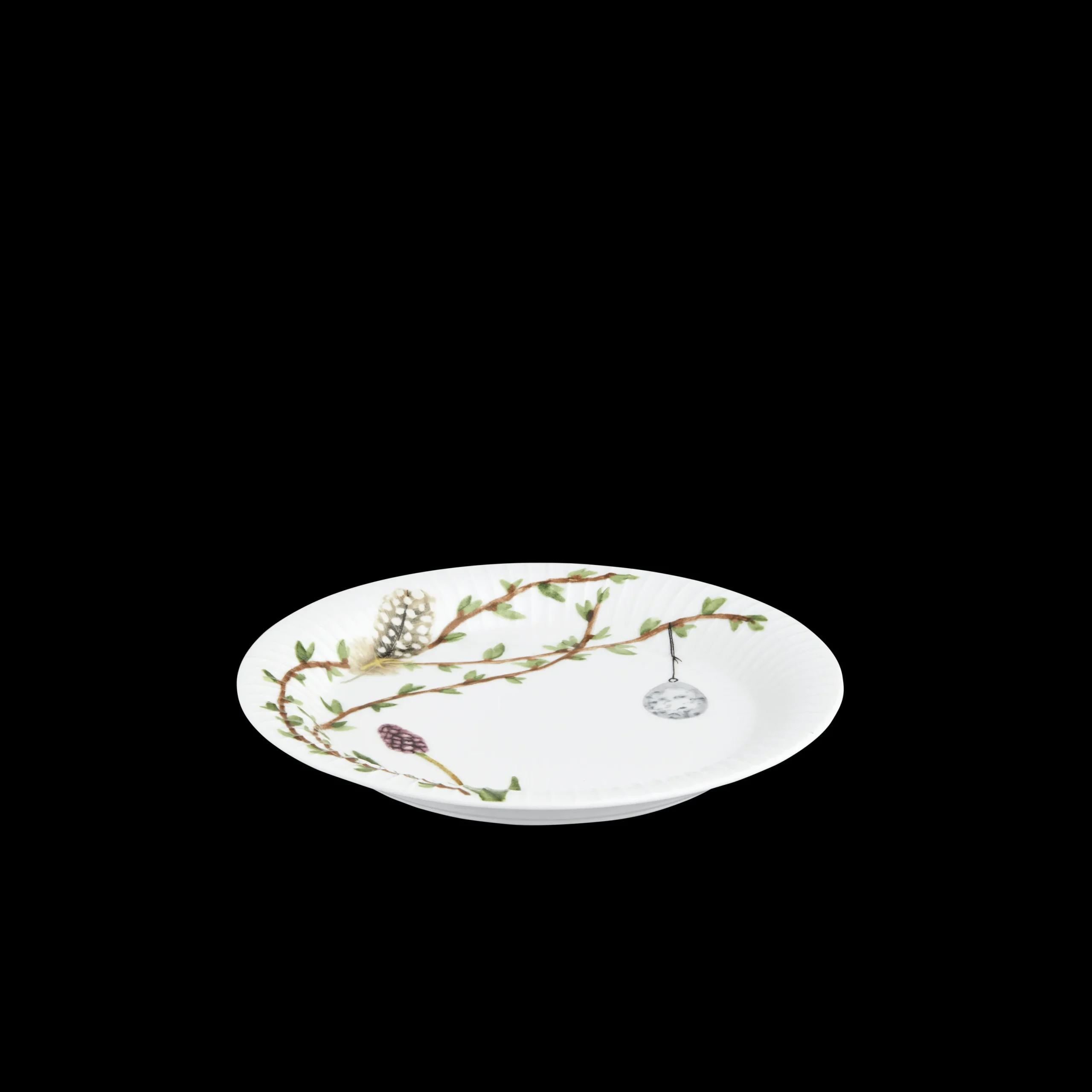 Kähler Hammershøi Spring Tallerken Ø22 cm hvid m. deko