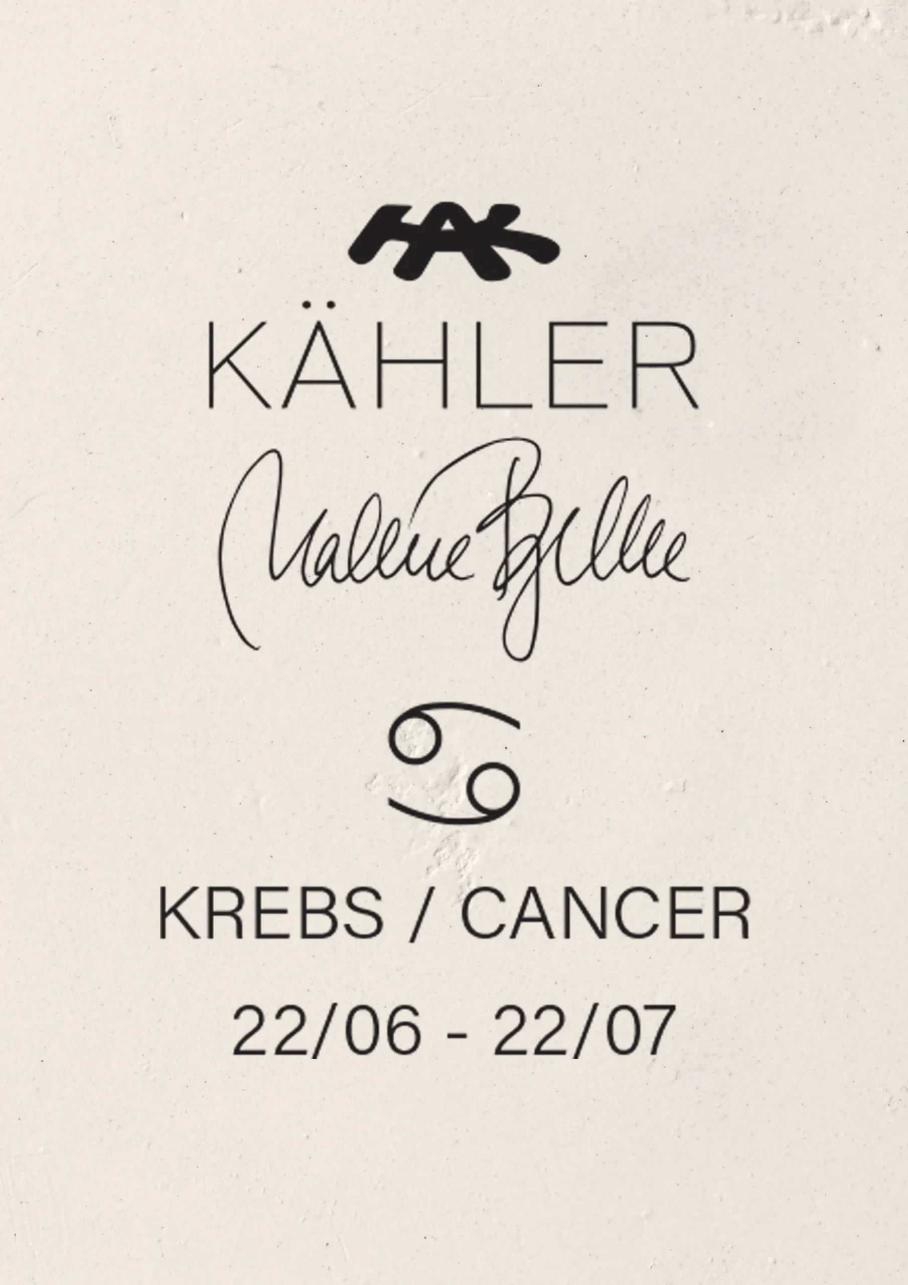 Kähler Krebs H16 i hvid fra serien Astro | Køb her