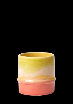 Kähler Poppery Krus 36 cl yellow/apple green/pink