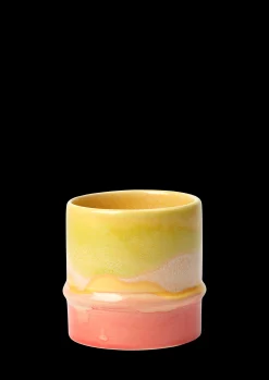 Kähler Poppery Krus 36 cl yellow/apple green/pink