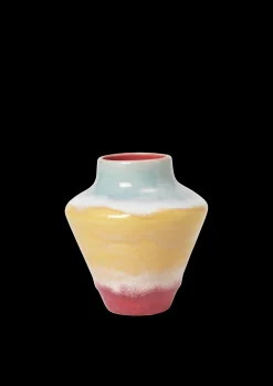 Kähler Poppery Vase H12 cm pink/mint/gul | Køb hos os
