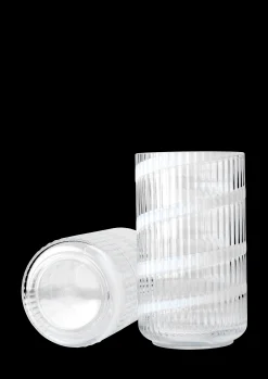 Lyngby Porcelæn Lyngby Vase H25 cm swirl hvid mundblæst glas