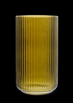 Lyngby Porcelæn Lyngby Vase H31 olivengrøn mundblæst glas