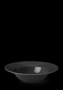 Lyngby Porcelæn Rhombe Earth Dyb tallerken Ø24.5 cm slate