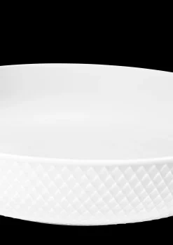 Lyngby Porcelæn Rhombe Serveringsskål Ø28 cm hvid | Køb nu