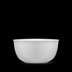 Lyngby Porcelæn Rhombe Serveringsskål Ø22 cm hvid | Køb her