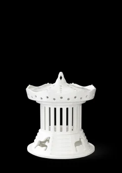 Urbania Tivoli Lyshus Karrusel – Hvidt Keramik, Ø12 cm