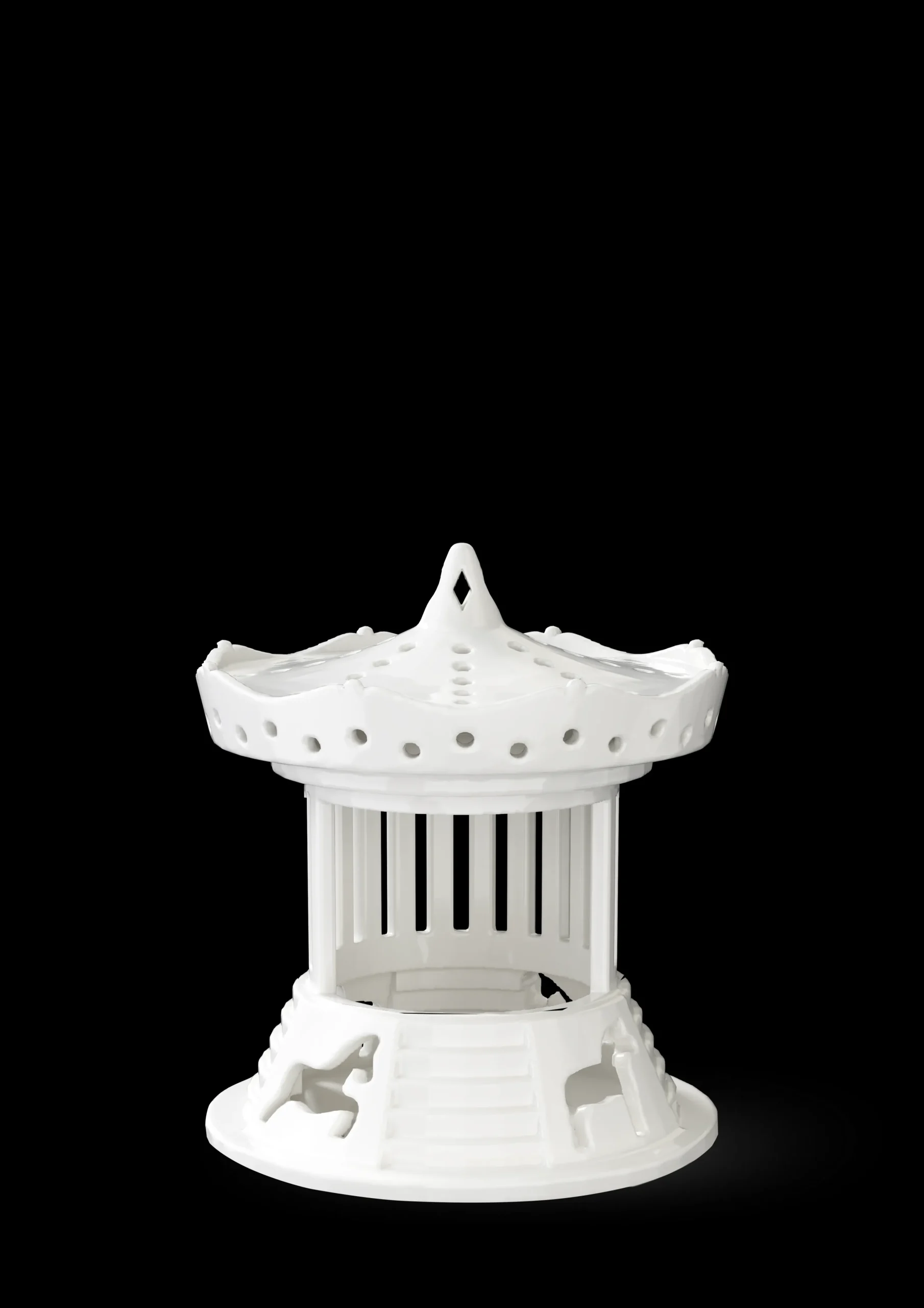 Urbania Tivoli Lyshus Karrusel – Hvidt Keramik, Ø12 cm